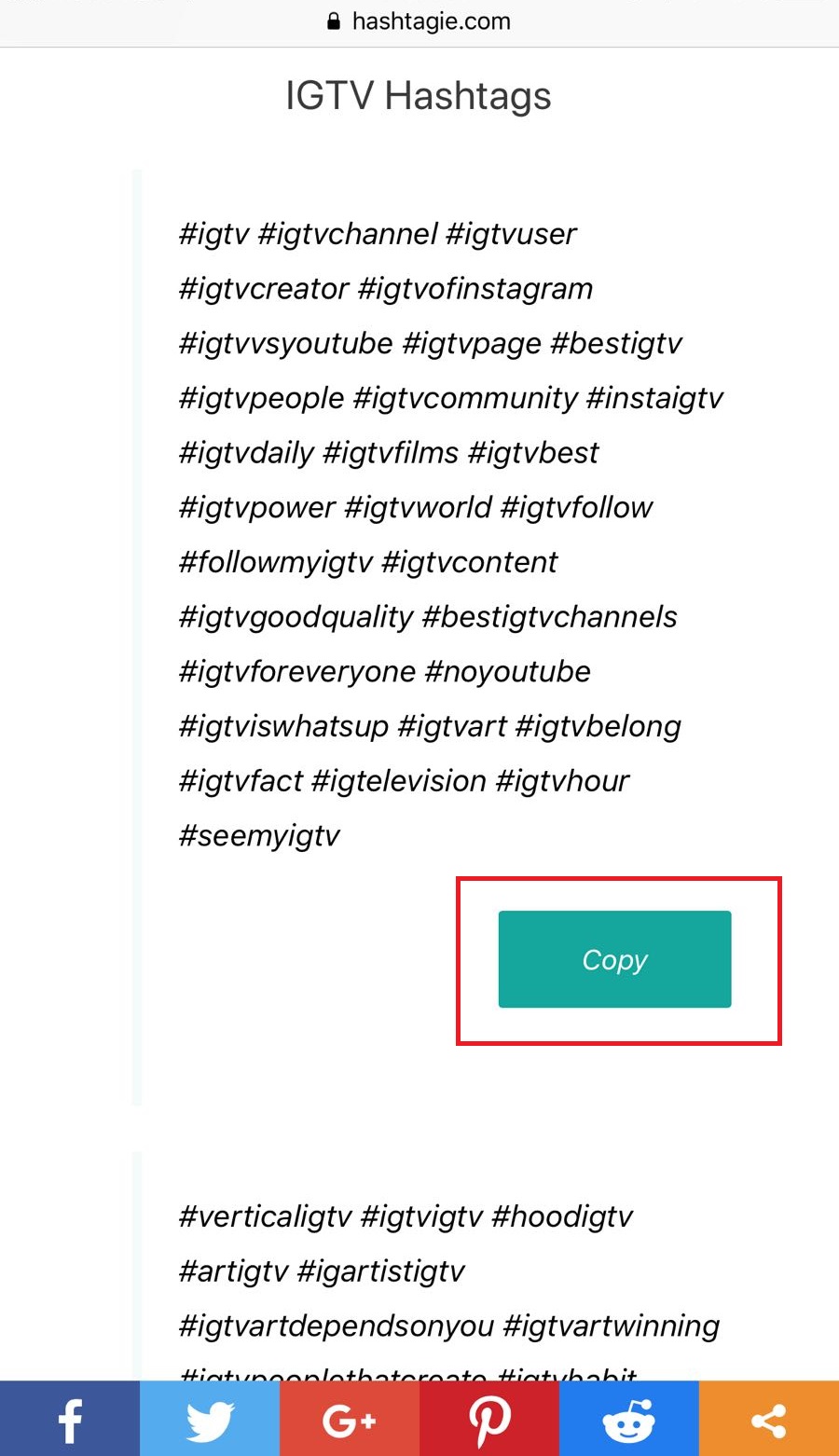 igtv hashtags limit 18