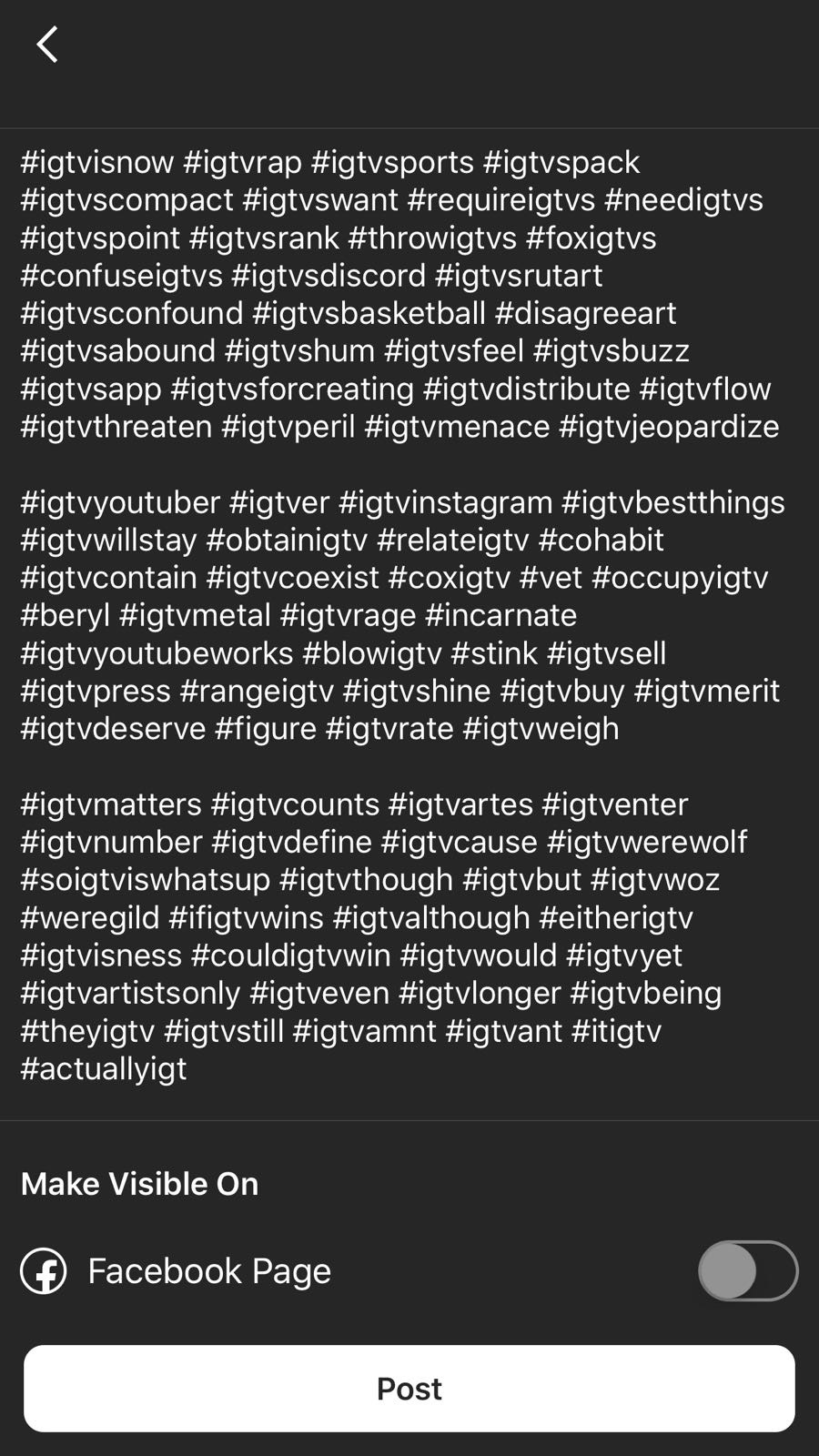 igtv hashtags limit 3