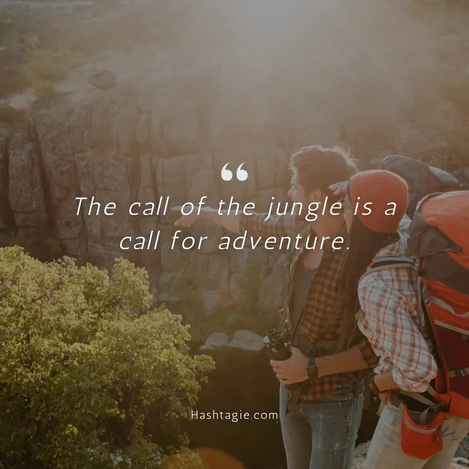 Adventure Instagram captions for jungle trekking example image