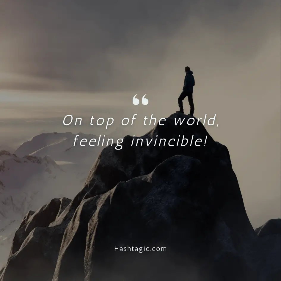 Adventure Instagram captions for mountain climbing example image