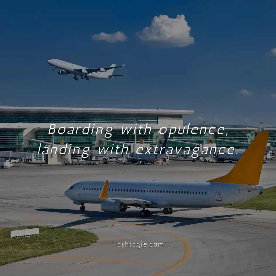 Airport captions for luxury travel example image