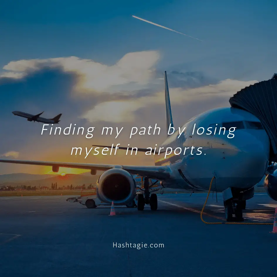 Airport captions for solo travelers example image