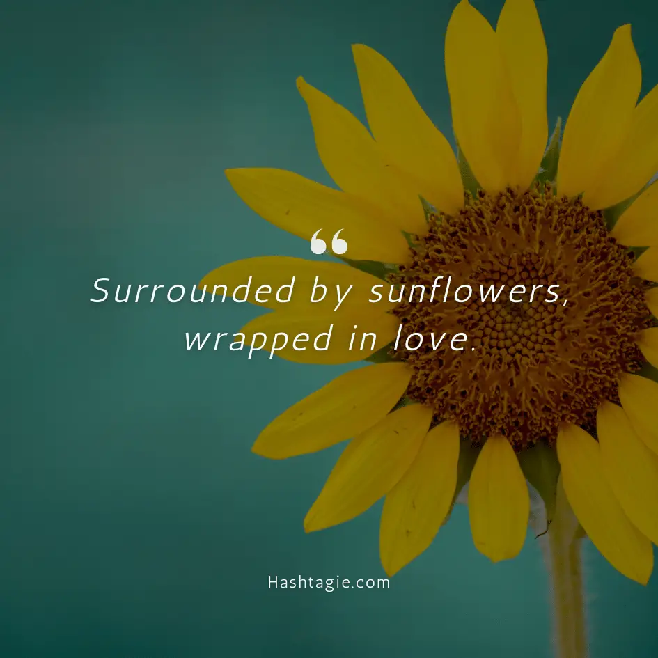 Baby shower sunflower captions example image