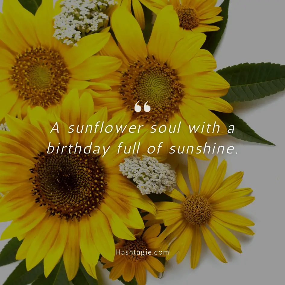 Birthday sunflower captions example image