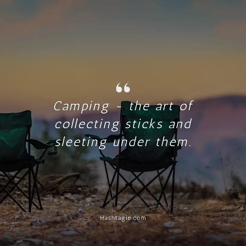 Camping humor captions example image