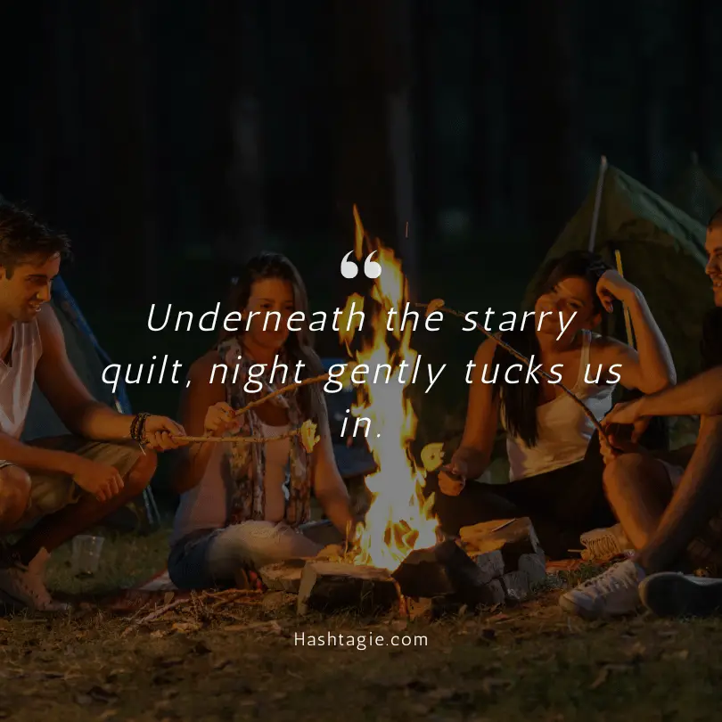 Captions for night time camping example image