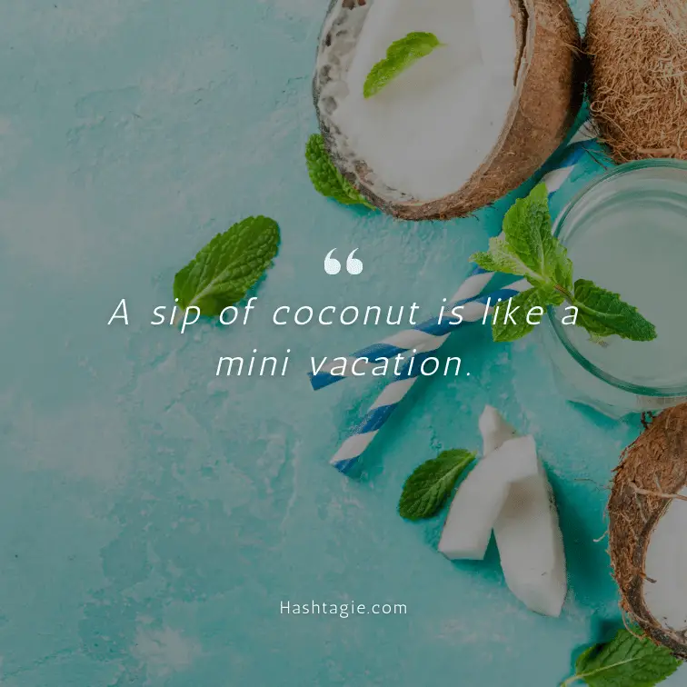 Chilled coconut on a hot day captions example image