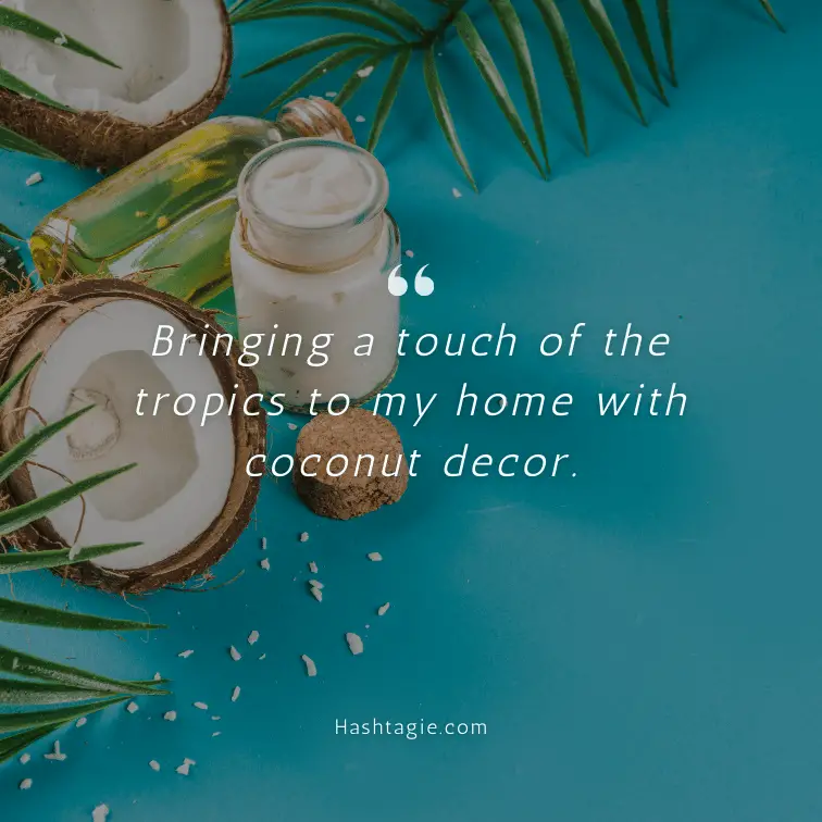 Coconut as home decor captions example image