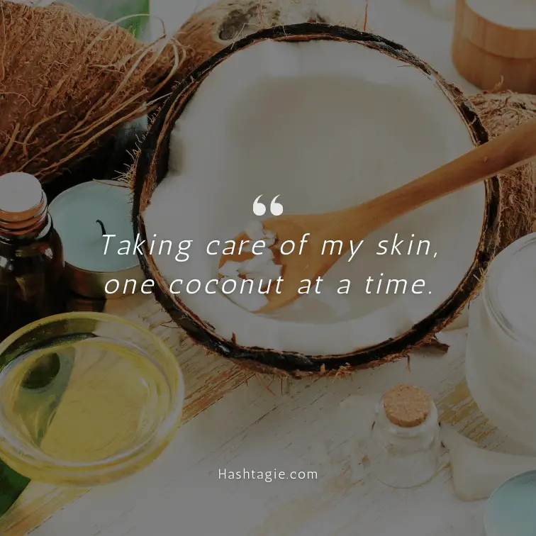 Coconut in skincare Instagram captions example image