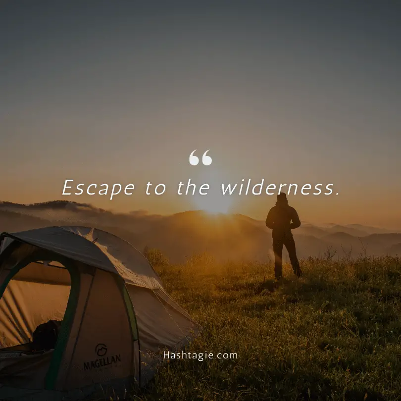 Hiking and camping captions example image