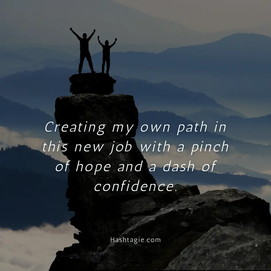Hope captions for new job example image