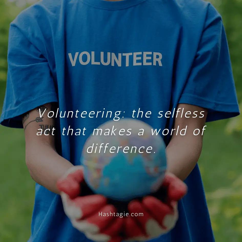 Instagram Captions for Success in Volunteering or Charity Work example image