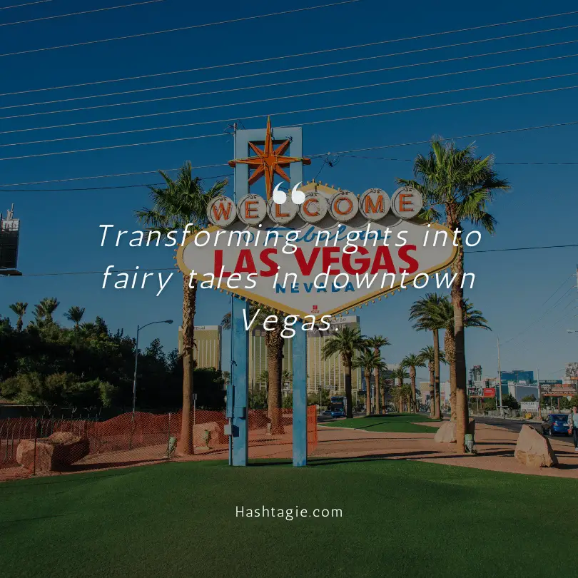 Las Vegas downtown captions example image