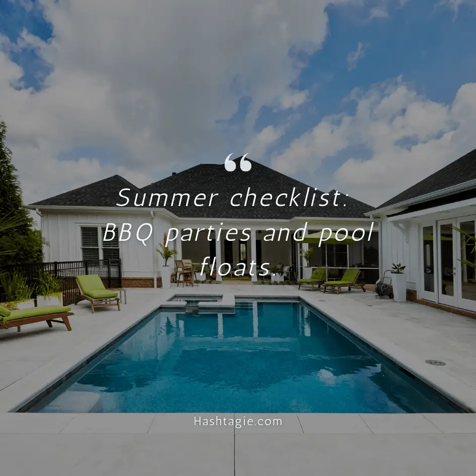 Poolside BBQ captions  example image