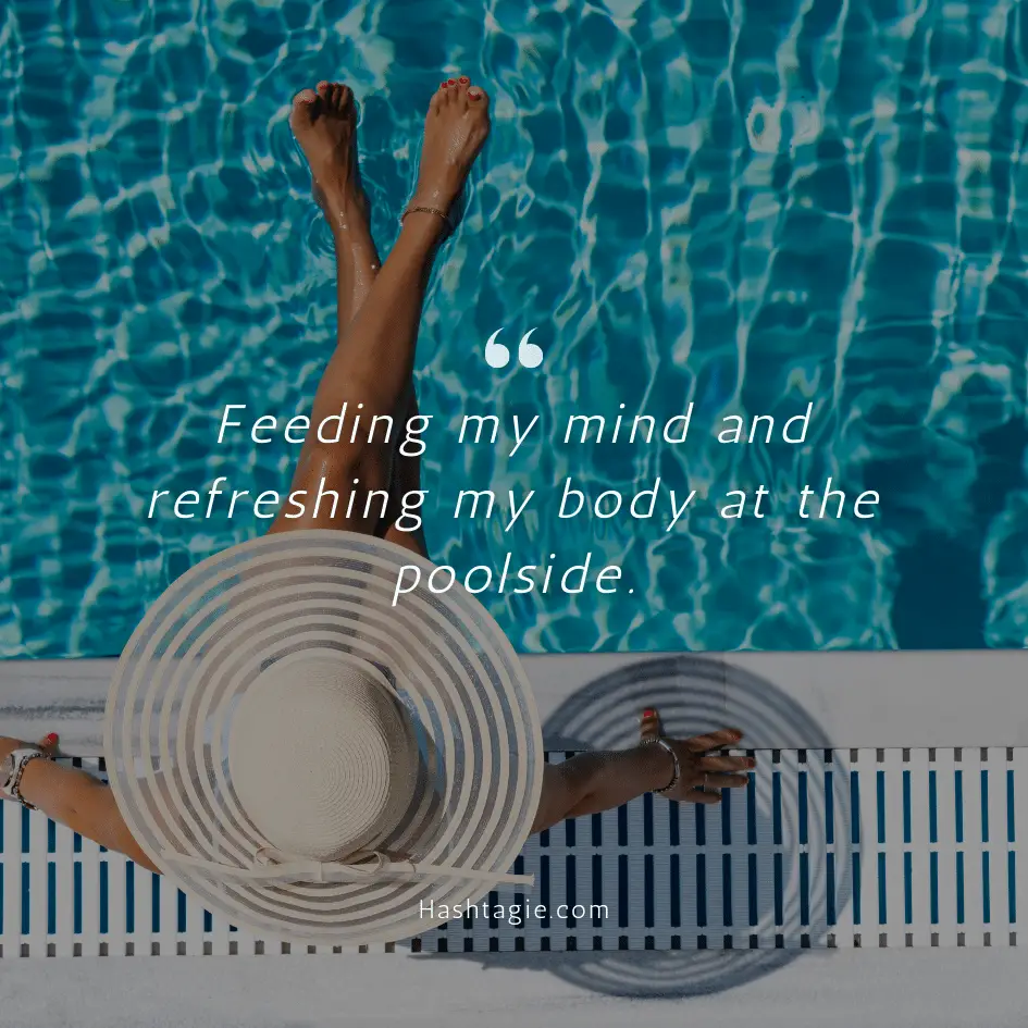 Poolside reading captions  example image