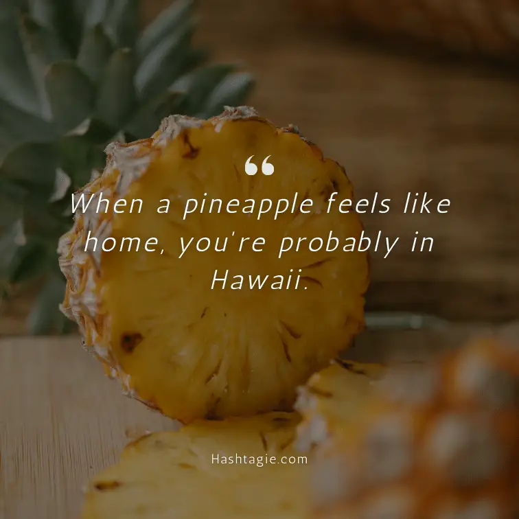Quirky pineapple captions example image