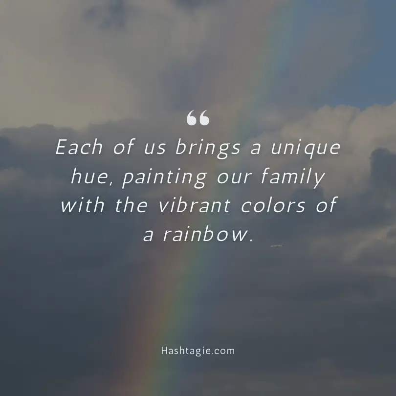 Rainbow captions for family  example image