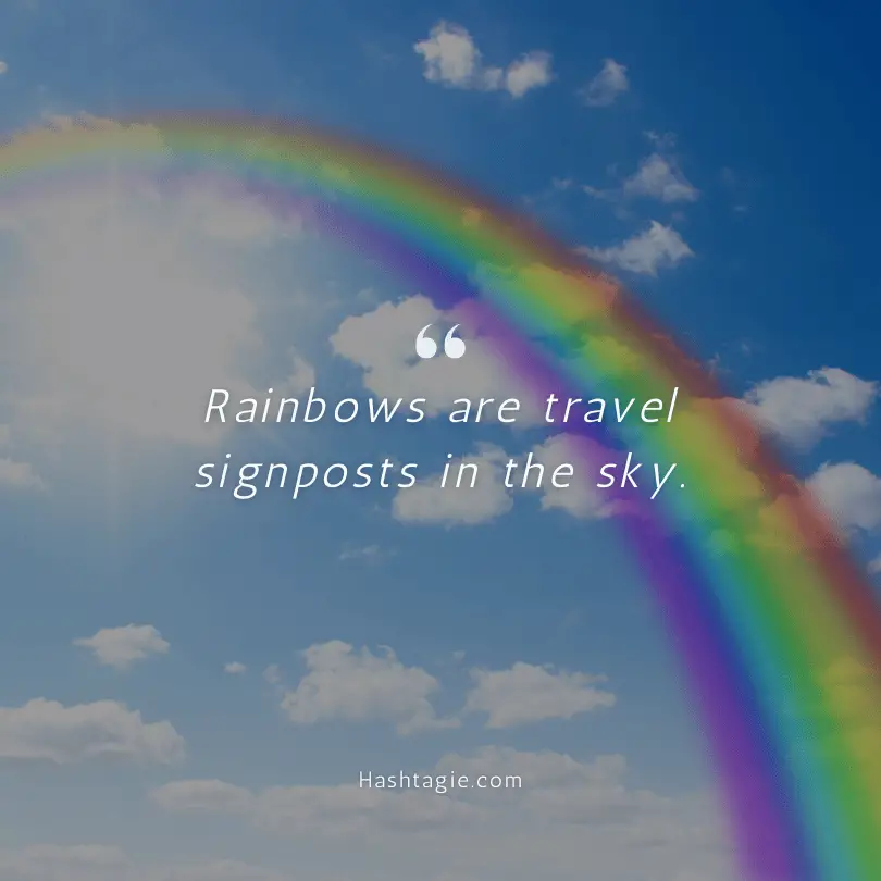 Rainbow captions for travel example image