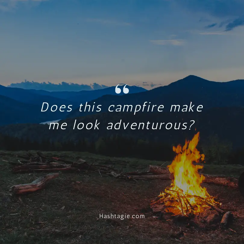 Roughing it out camping captions example image