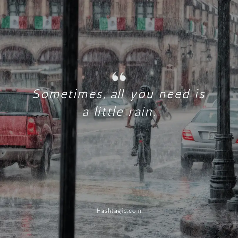 Selfie captions for rainy days example image