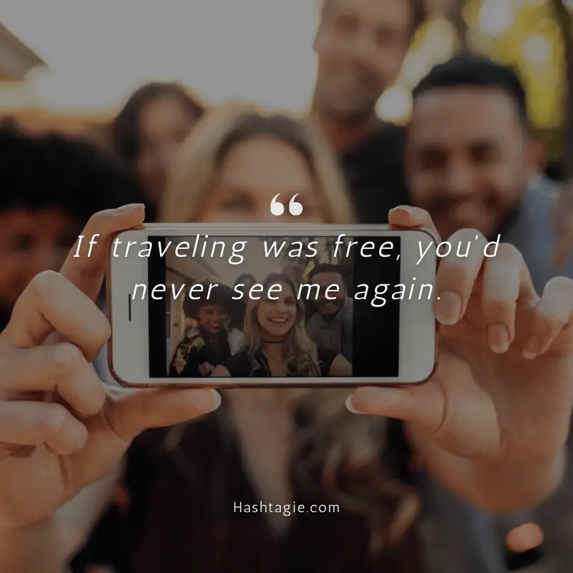 Selfie captions for travel adventures example image