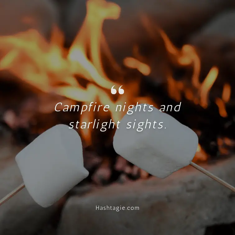Summer camping trip captions example image