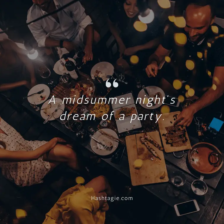 Summer garden party captions example image