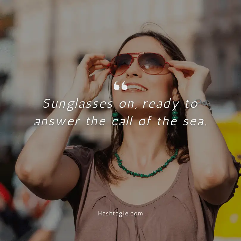 Sunglasses captions for boat trips example image
