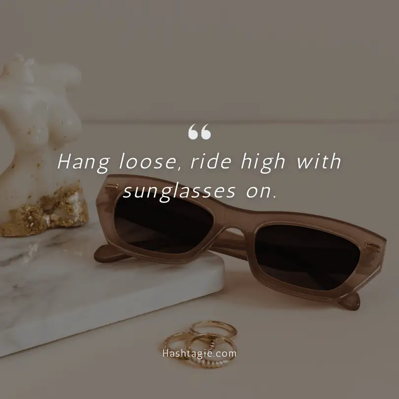 Sunglasses captions for surfing trips example image