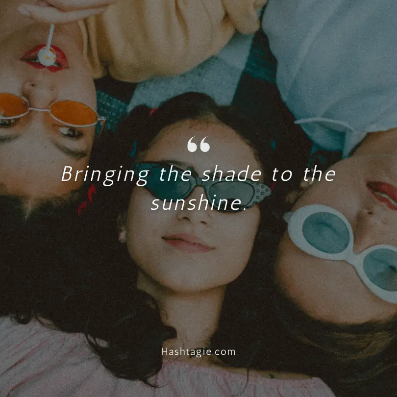 Sunglasses captions for tropical travels example image
