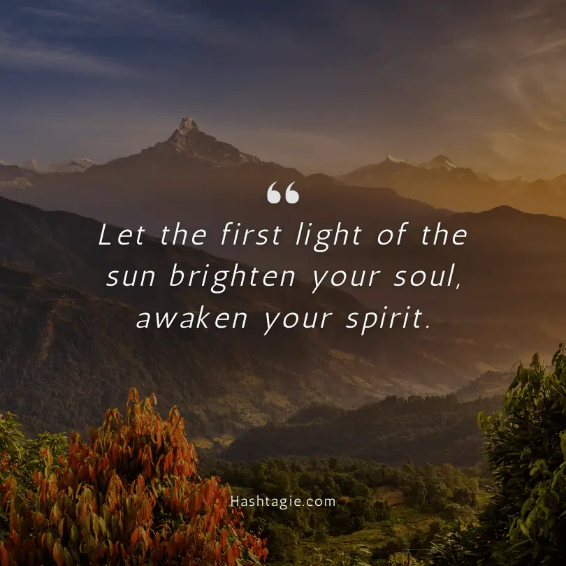 Sunrise Instagram captions for spiritual awakening example image