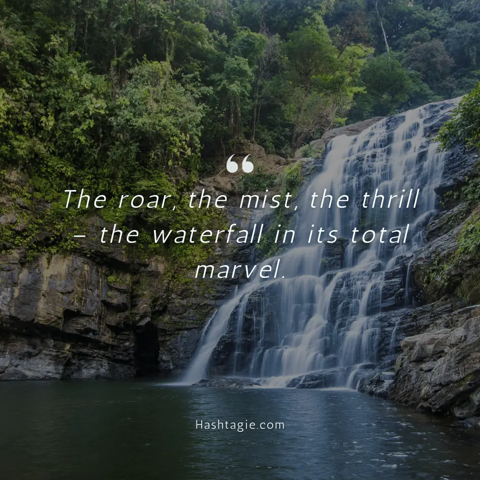 Waterfall captions for backpacking adventures example image