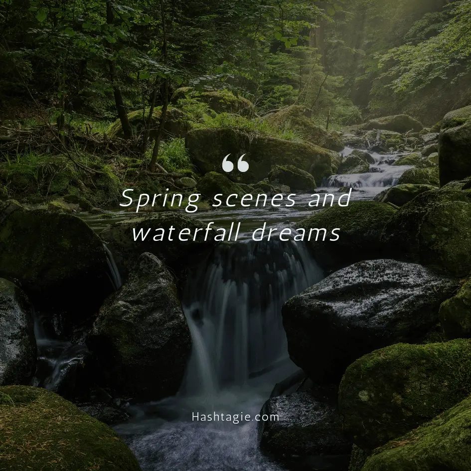 Waterfall captions for springtime outings example image