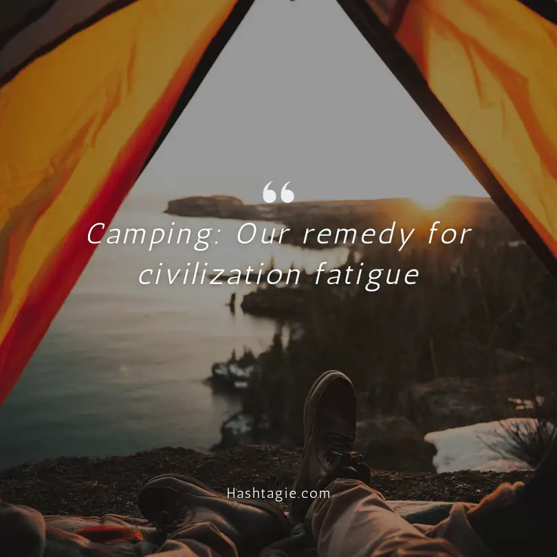 Wilderness camping captions example image