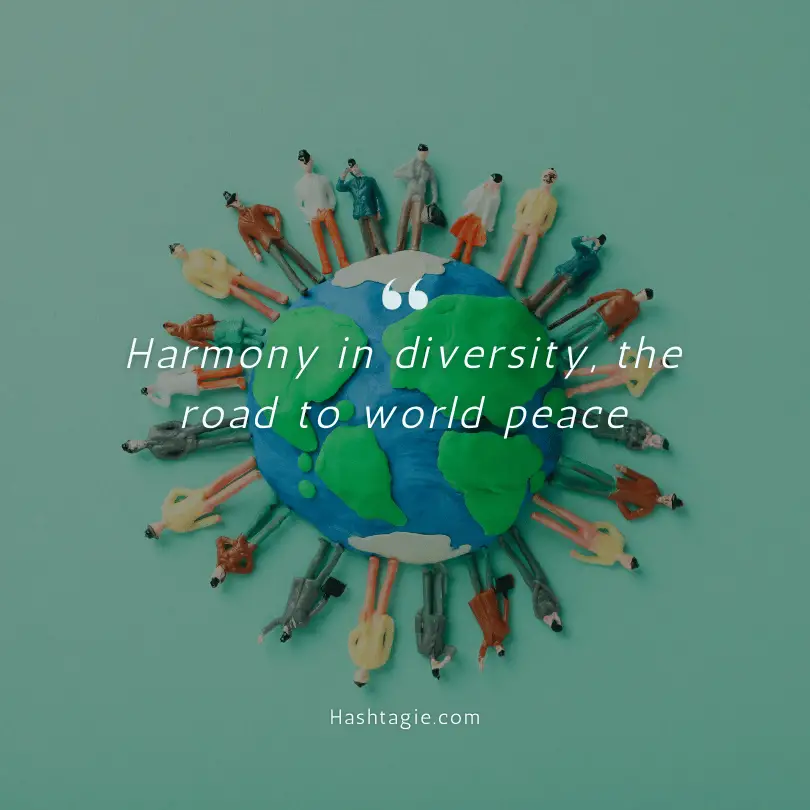 Captions about world peace example image