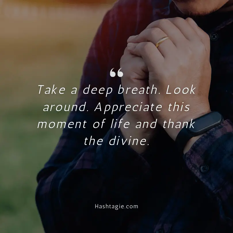 Gratitude-themed spiritual captions example image