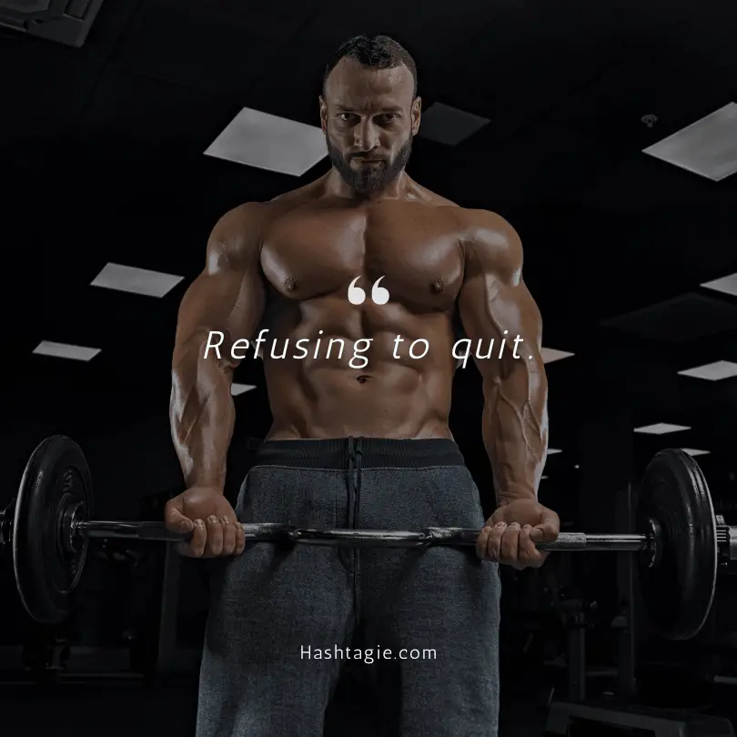 Gym selfie captions example image
