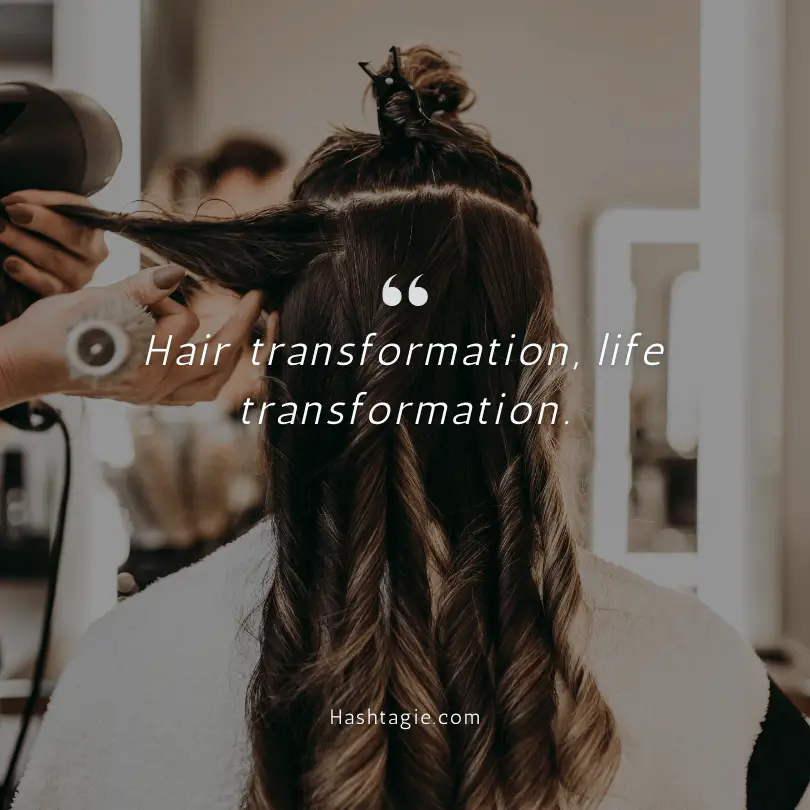 Hair styling captions  example image