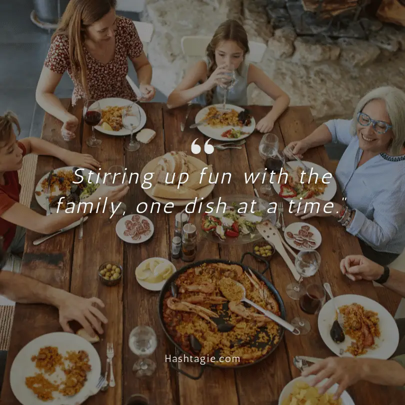 Instagram captions for family cooking sessions example image