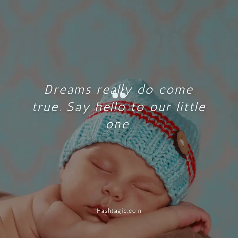Instagram captions for new baby arrival example image