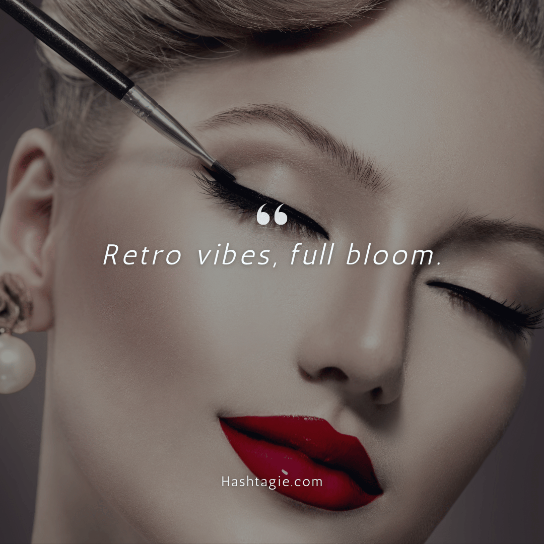 Makeup captions for a retro-inspired look example image