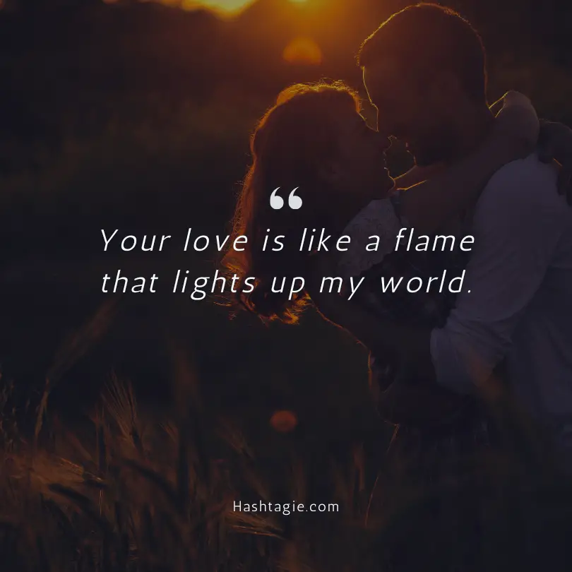 Passionate love Instagram captions example image