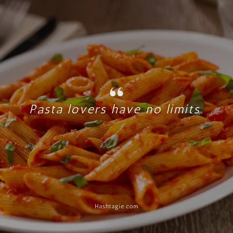 Pasta-focused food captions example image