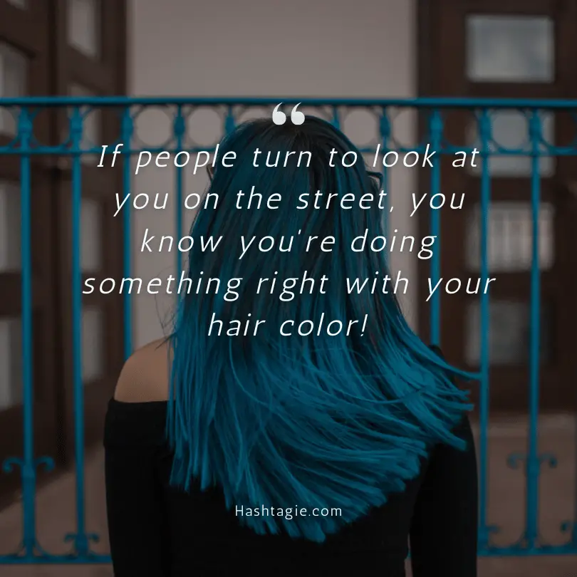 Quirky hair color captions  example image