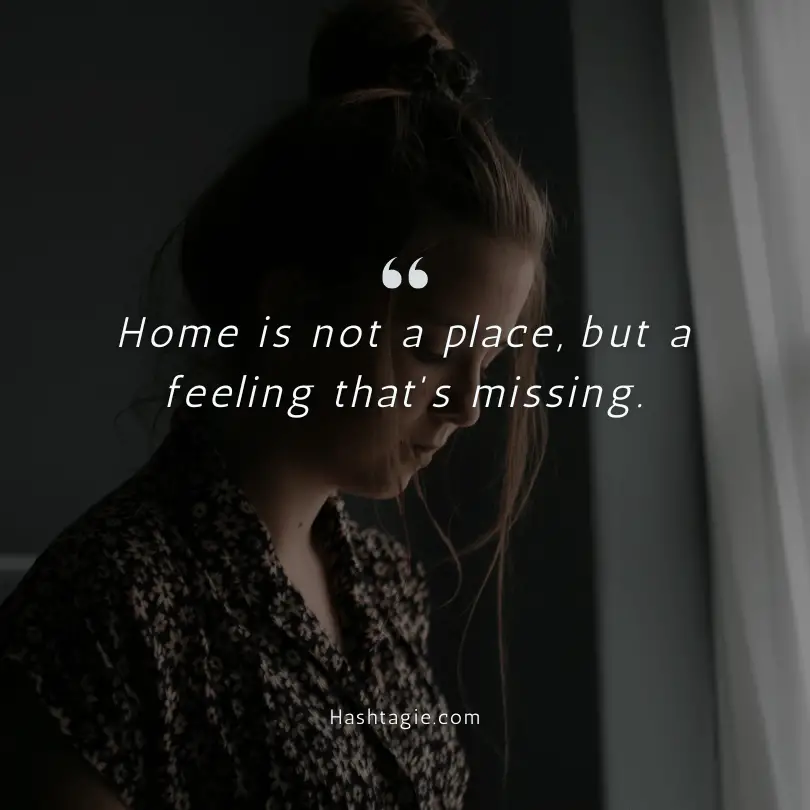 Sad Instagram captions about homesickness example image