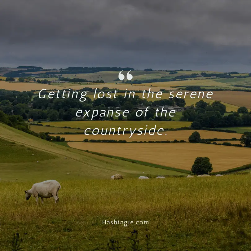 Scenery captions for countryside tranquillity example image