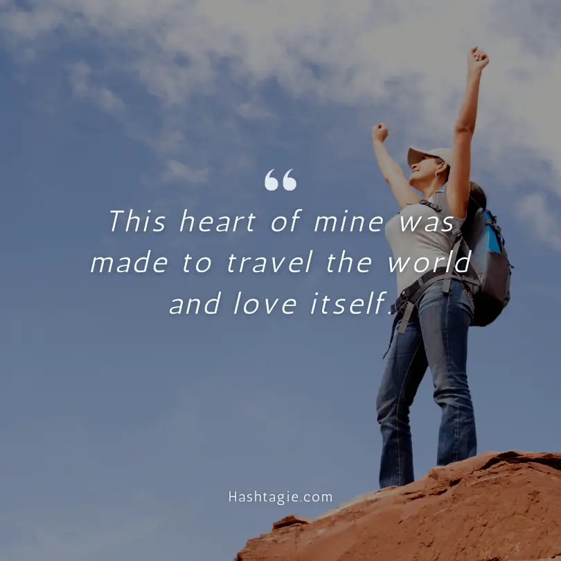 Self Love Captions for Travelling  example image