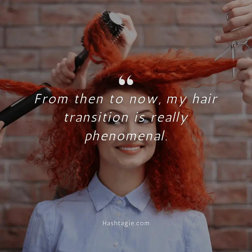 Throwback to hair transformation captions example image