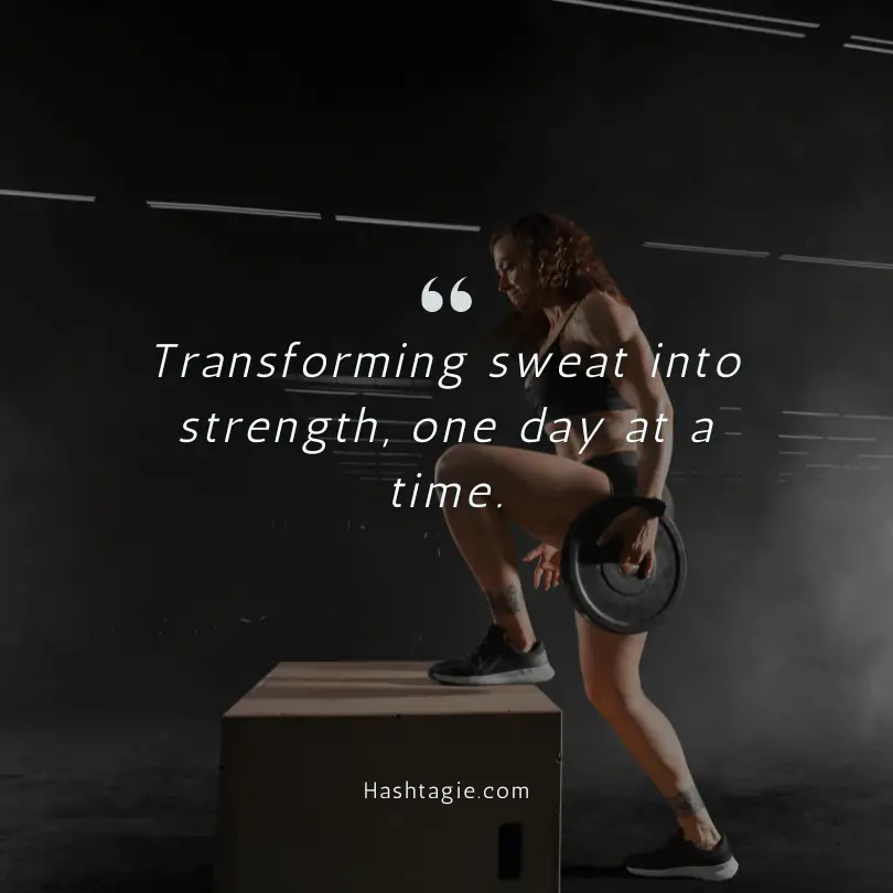 Uplifting fitness journey captions example image