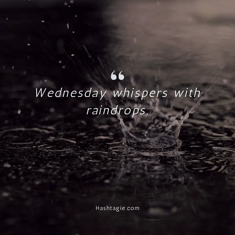 Wednesday rainy day Instagram captions example image